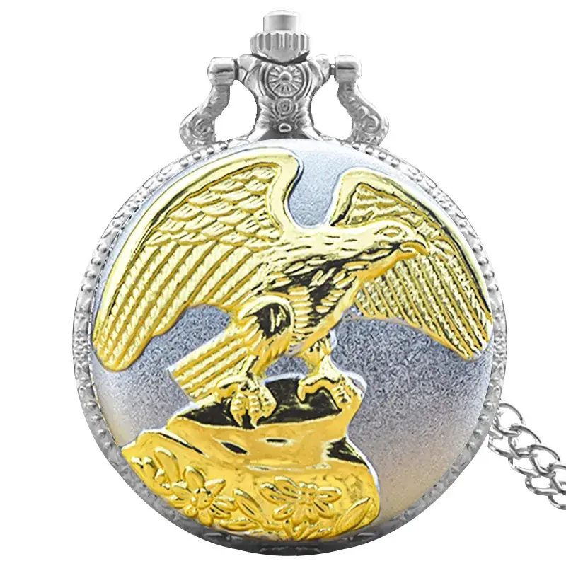 Quartz Pocket Watch with Eagle Design for Men Women - Image 2