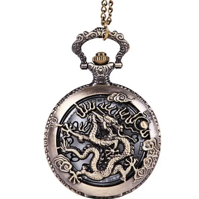 Hollow Zodiac Pocket Watch for Men Women Elderly