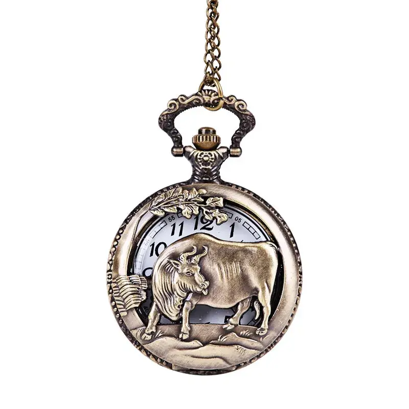Hollow Zodiac Pocket Watch for Men Women Elderly