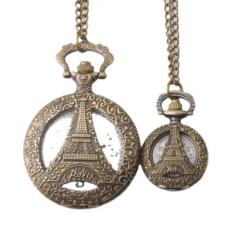 Retro Tower Pocket Watch for Men Women Casual Fashion - Image 5