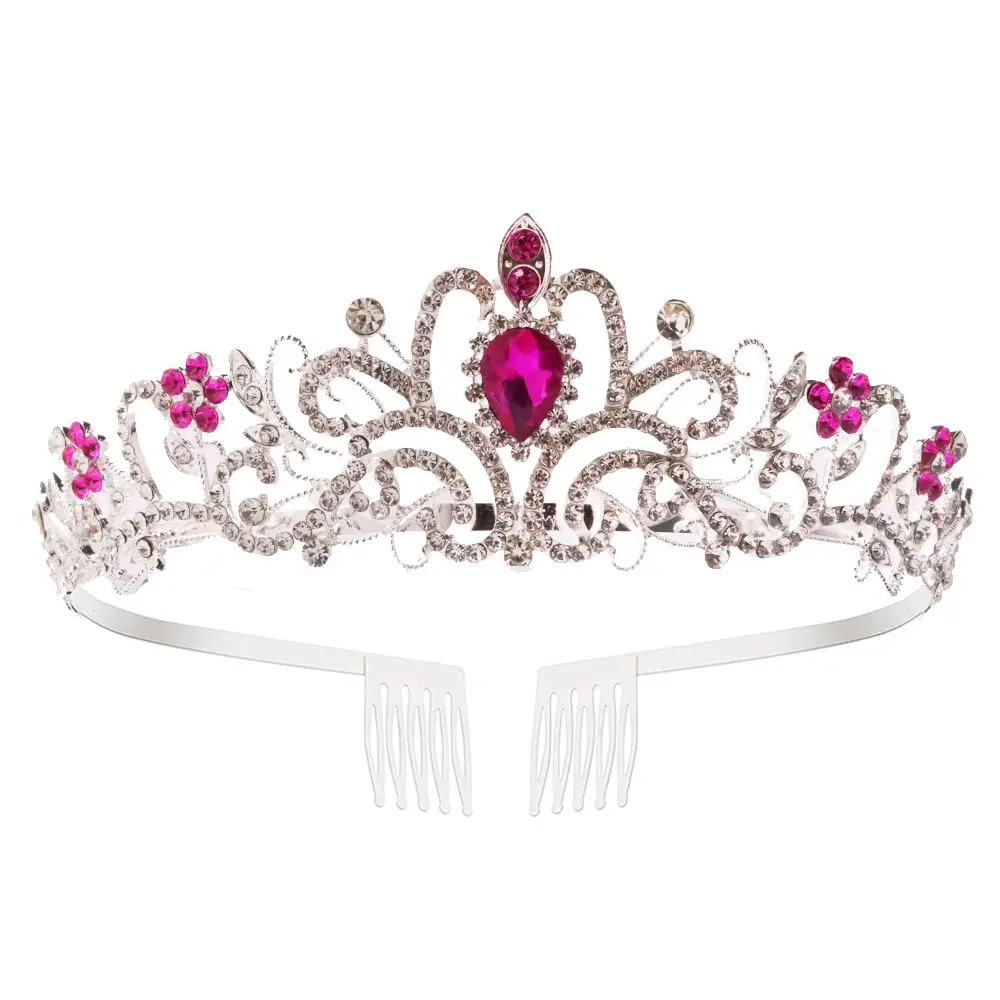 Crystal Diamond Bride Wedding Hair Crown with Combs - Image 14