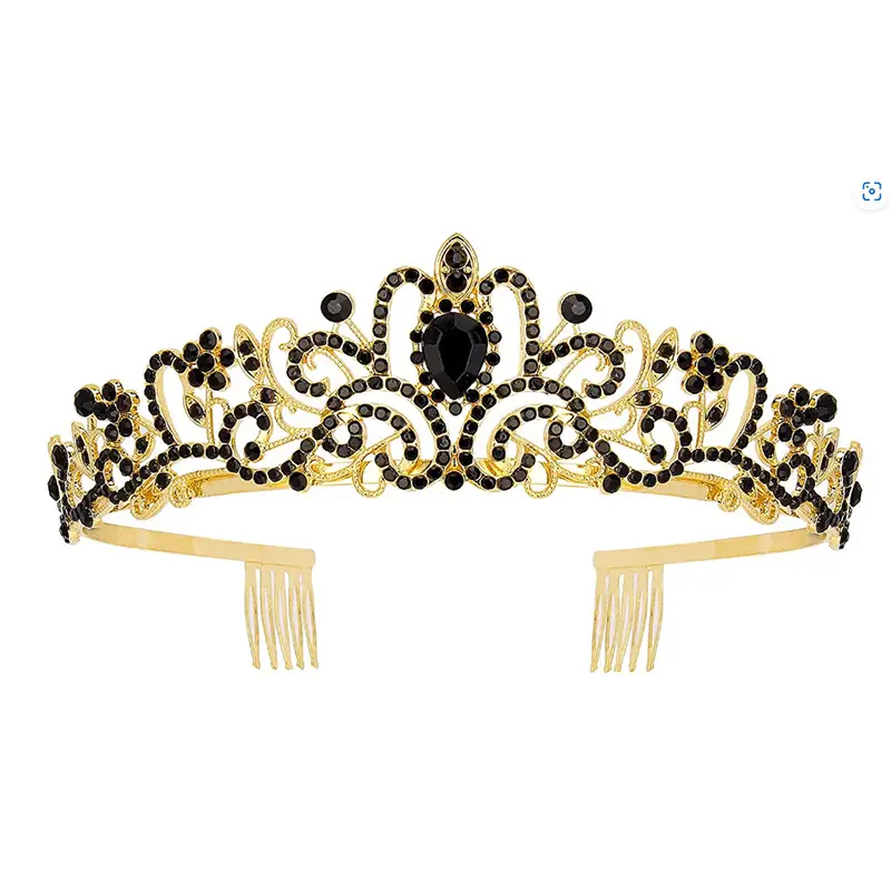 Crystal Diamond Bride Wedding Hair Crown with Combs - Image 18