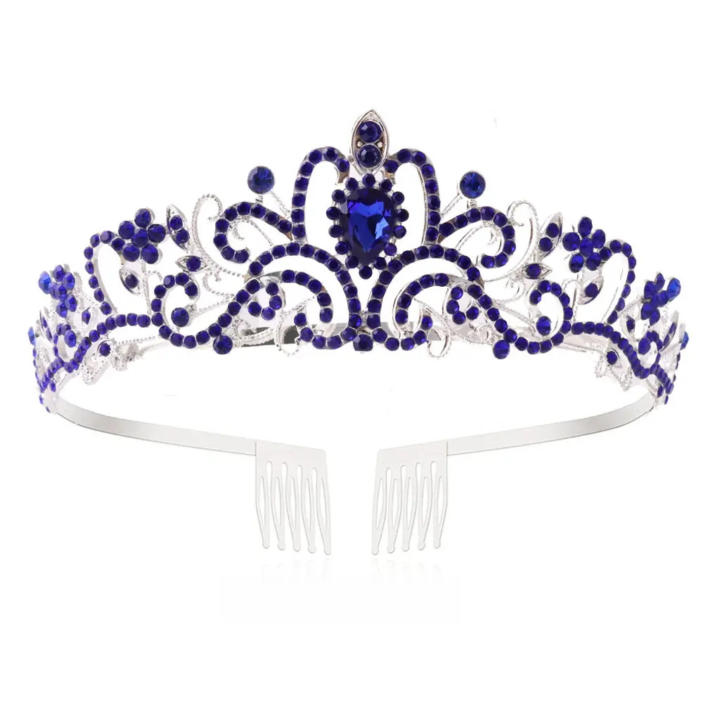 Crystal Diamond Bride Wedding Hair Crown with Combs - Image 21