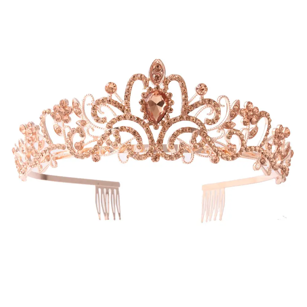 Crystal Diamond Bride Wedding Hair Crown with Combs - Image 22