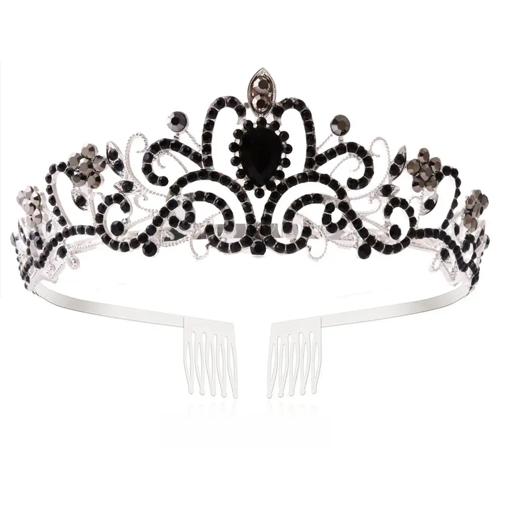 Crystal Diamond Bride Wedding Hair Crown with Combs - Image 23