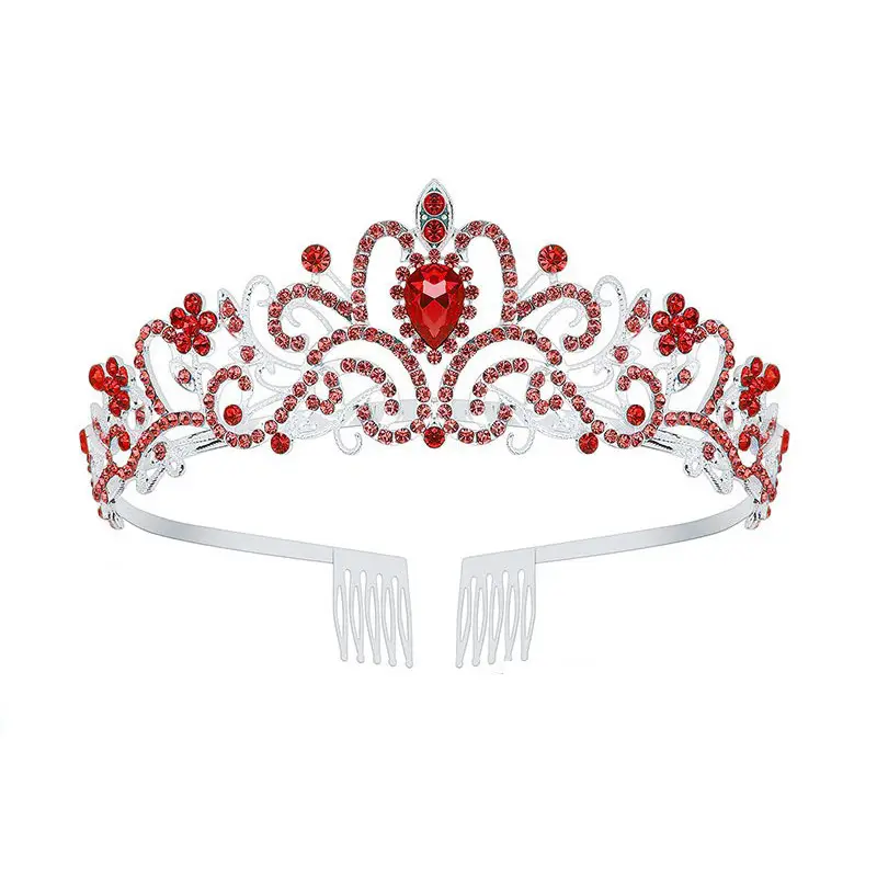 Crystal Diamond Bride Wedding Hair Crown with Combs - Image 26