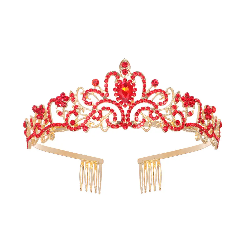 Crystal Diamond Bride Wedding Hair Crown with Combs - Image 27