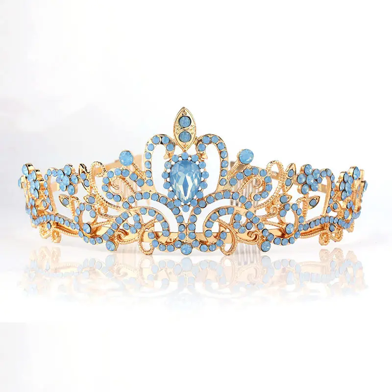 Crystal Diamond Bride Wedding Hair Crown with Combs - Image 31