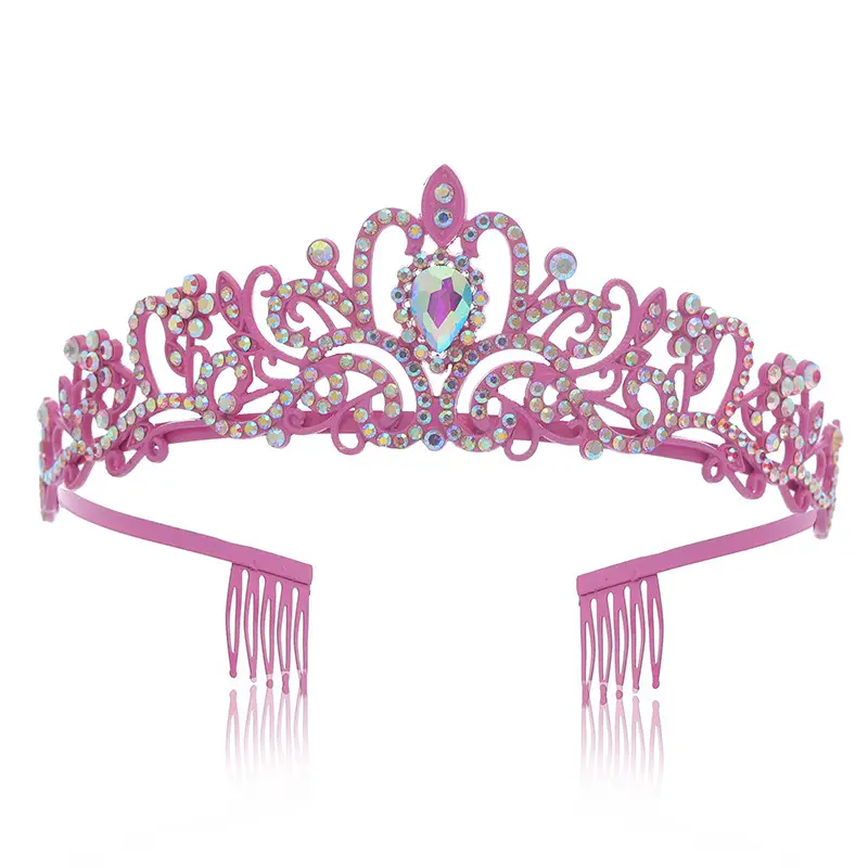 Crystal Diamond Bride Wedding Hair Crown with Combs - Image 40