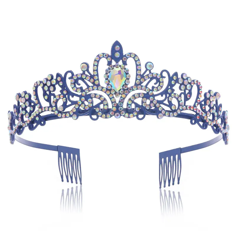 Crystal Diamond Bride Wedding Hair Crown with Combs - Image 42