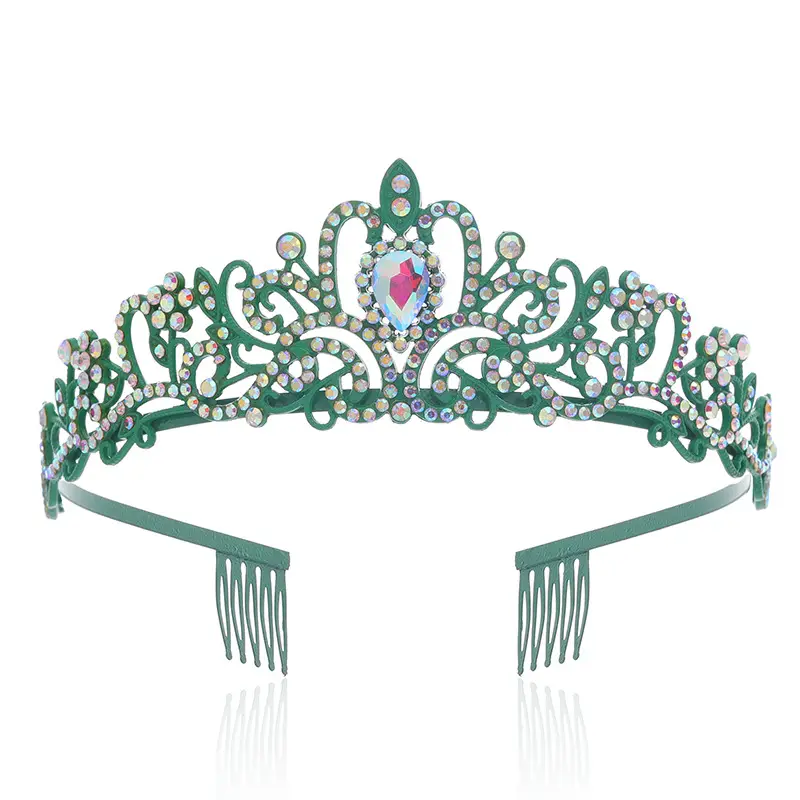 Crystal Diamond Bride Wedding Hair Crown with Combs - Image 43