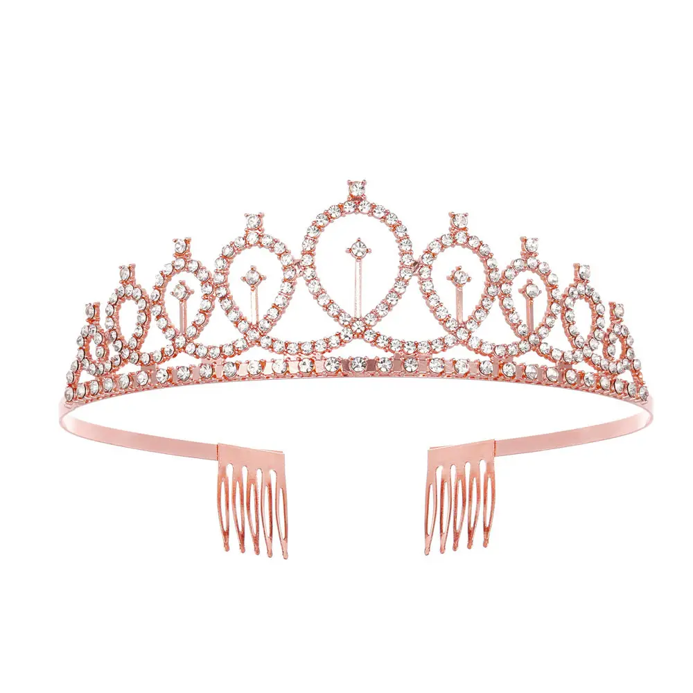 Crystal Diamond Bride Wedding Hair Crown with Combs - Image 46