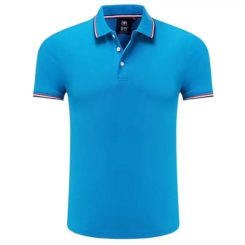 Men Blue Ceramic Cotton Polo Shirt with Logo Print - Image 3