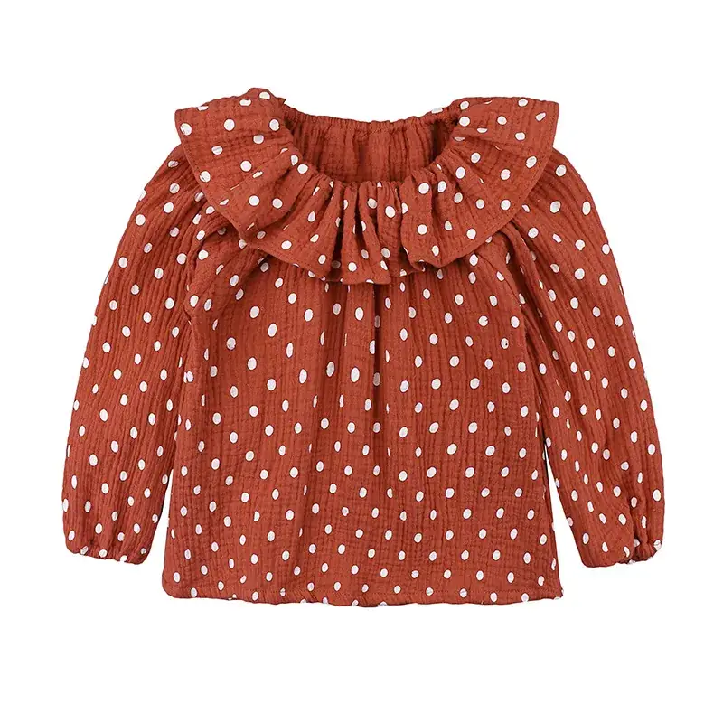 Girls Polka Dot Top with Collar Dropshipping Baby Doll - Image 6