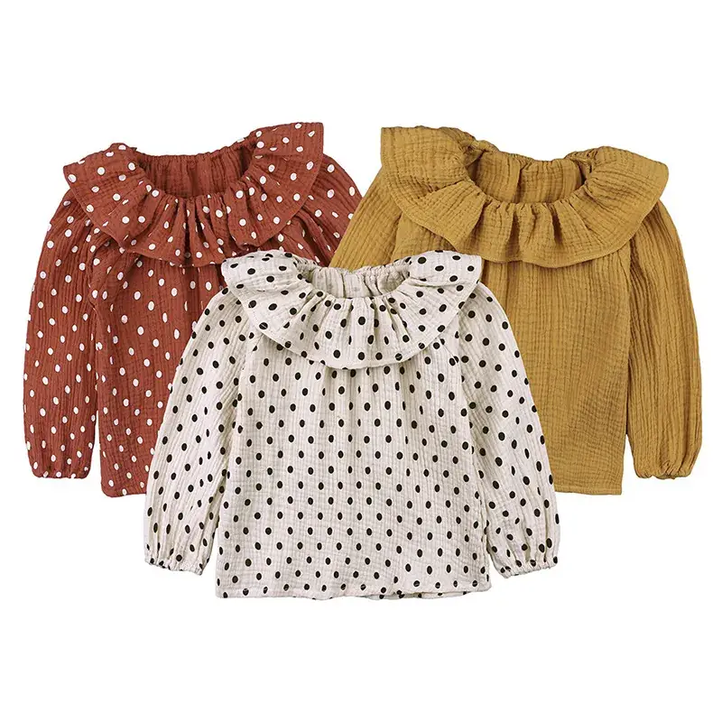 Girls Polka Dot Top with Collar Dropshipping Baby Doll