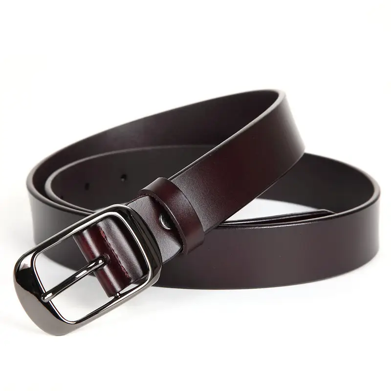Women's Red Cowhide Belt with Silver Buckle - Image 7