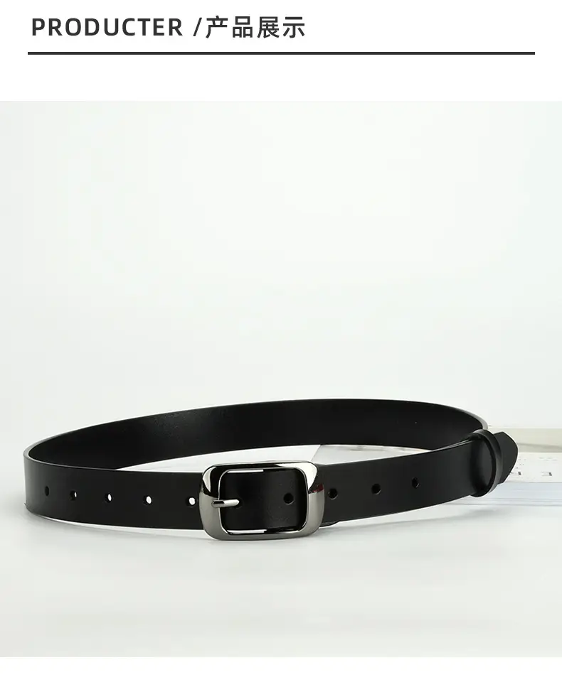 Women's Red Cowhide Belt with Silver Buckle β feature 11