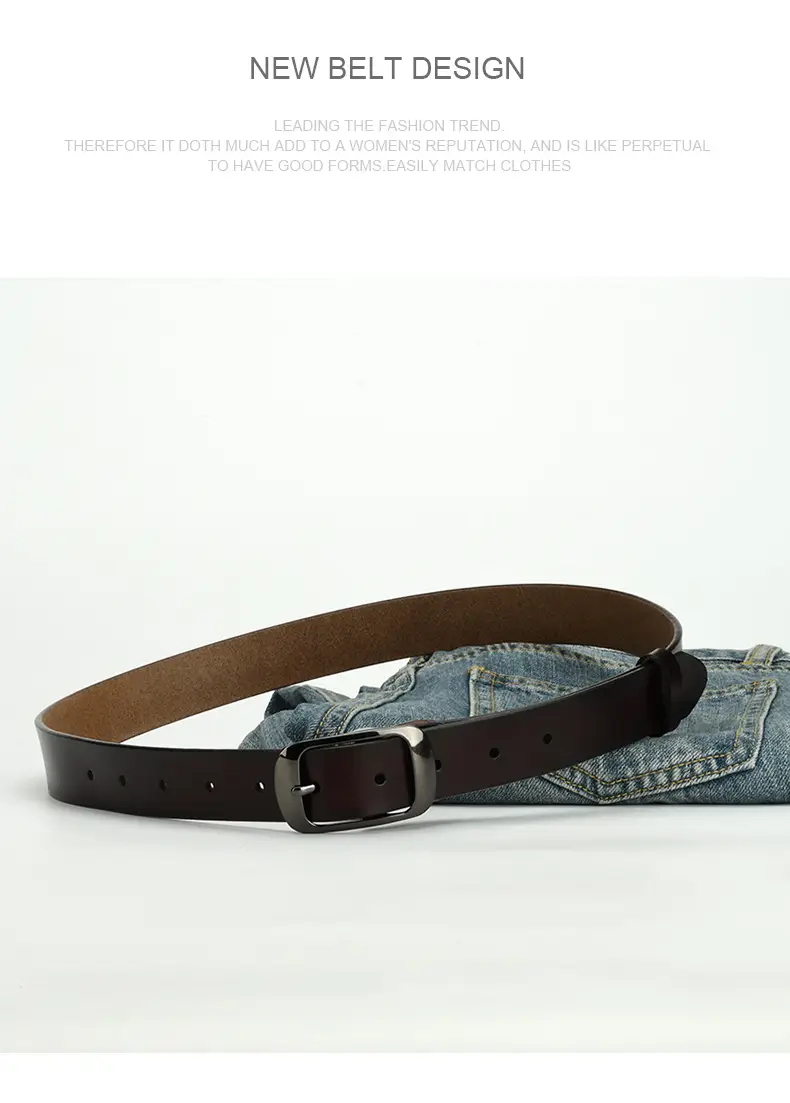 Women's Red Cowhide Belt with Silver Buckle β feature 15