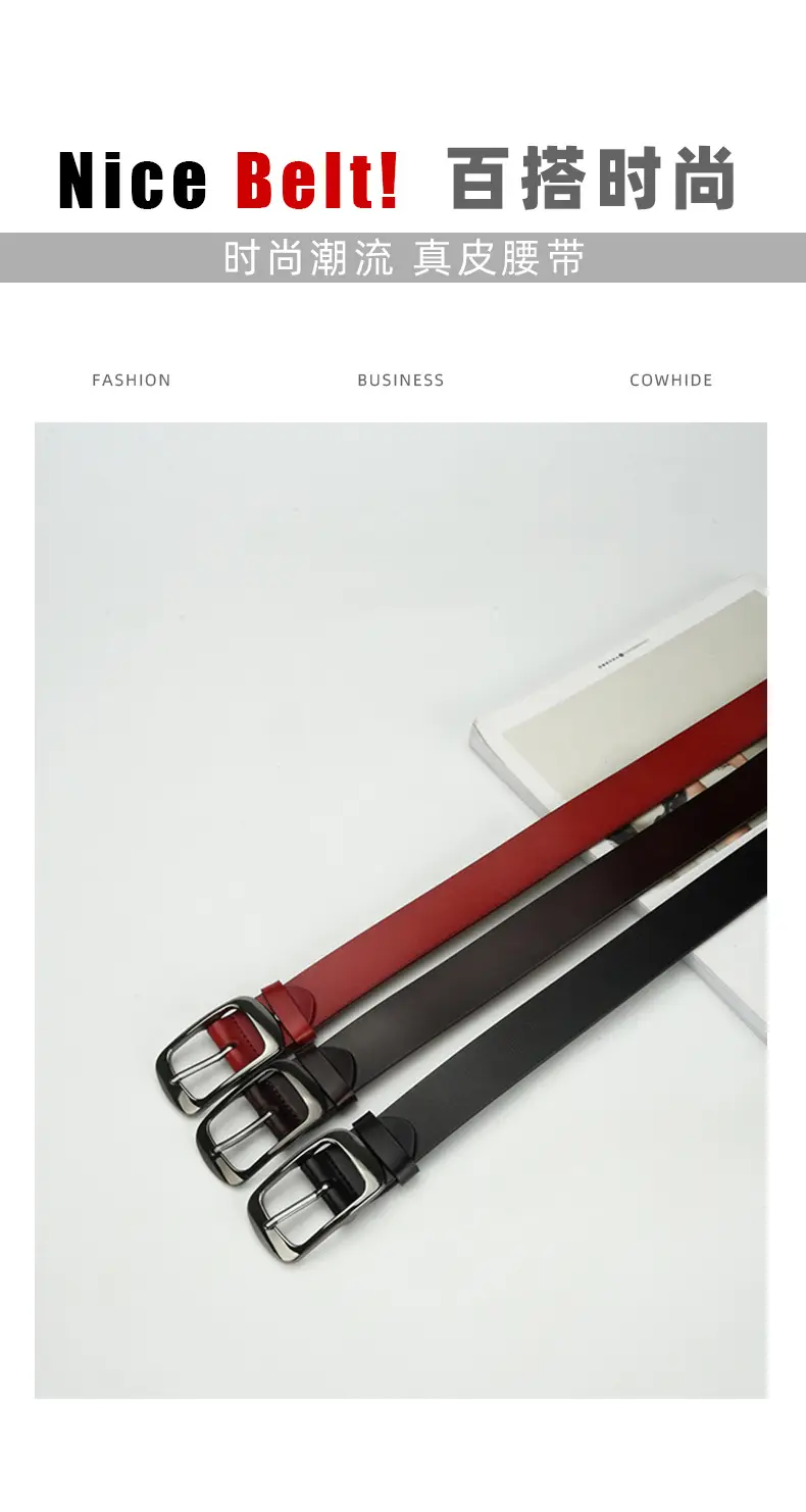 Women's Red Cowhide Belt with Silver Buckle β feature 3