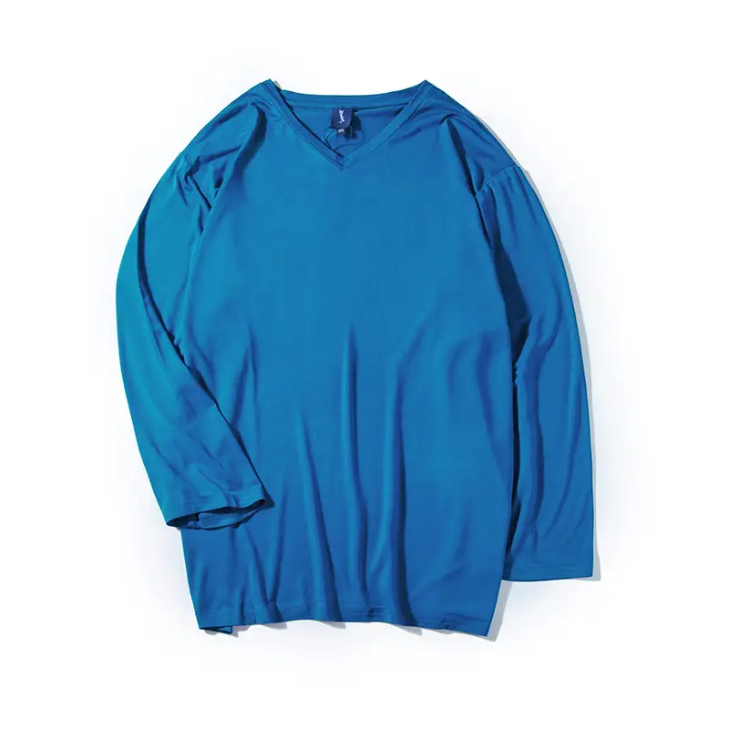 Blue V-Neck T-Shirt Extra Large Men Summer Wear - Image 4