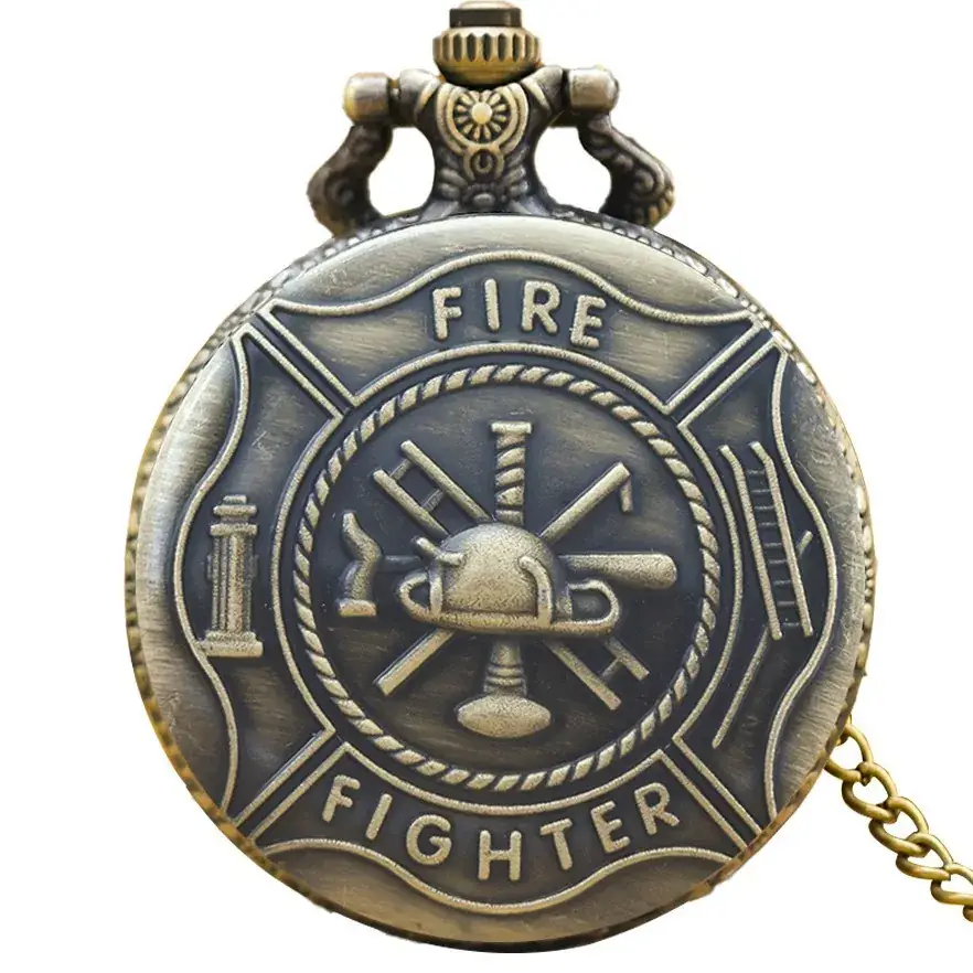 Retro Firefighter Pocket Watch for Men Women - Image 6