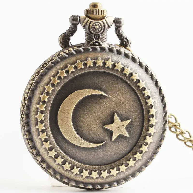 Retro Moon Design Pocket Watch for Men Women Wholesale