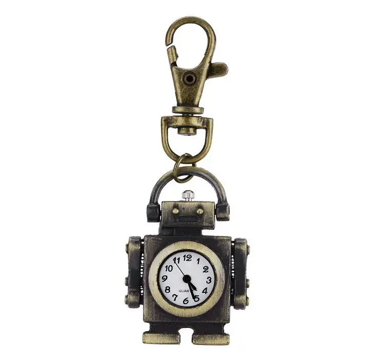 Retro Pocket Watch with Chain Buckle and White Dial - Image 2