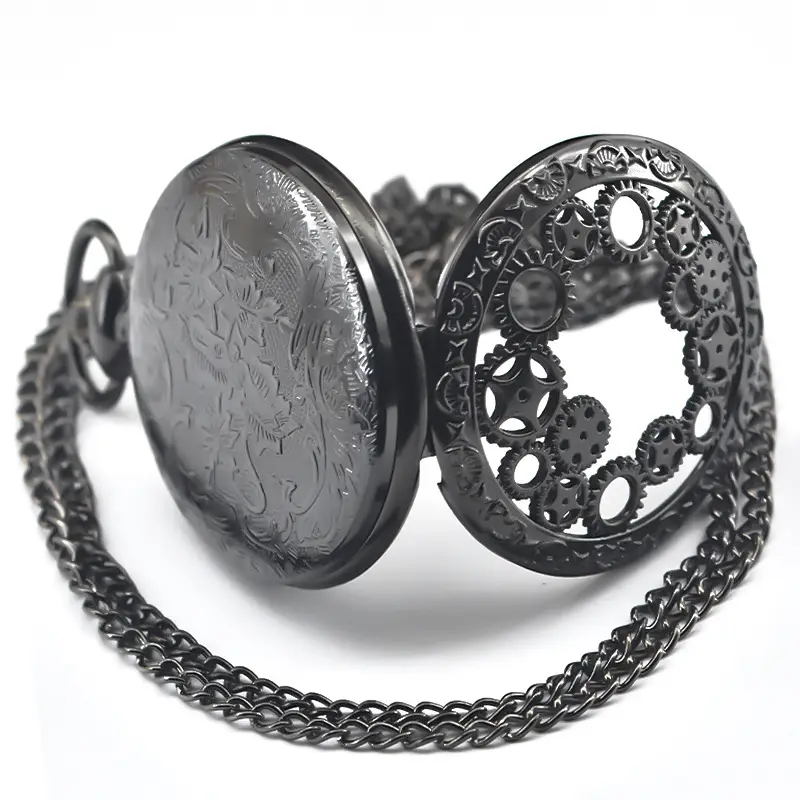 Retro Bronze Gear Pocket Watch Decorative Item — feature 7