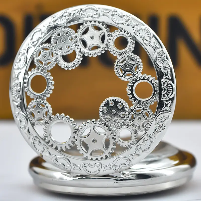 Retro Bronze Gear Pocket Watch Decorative Item — feature 8
