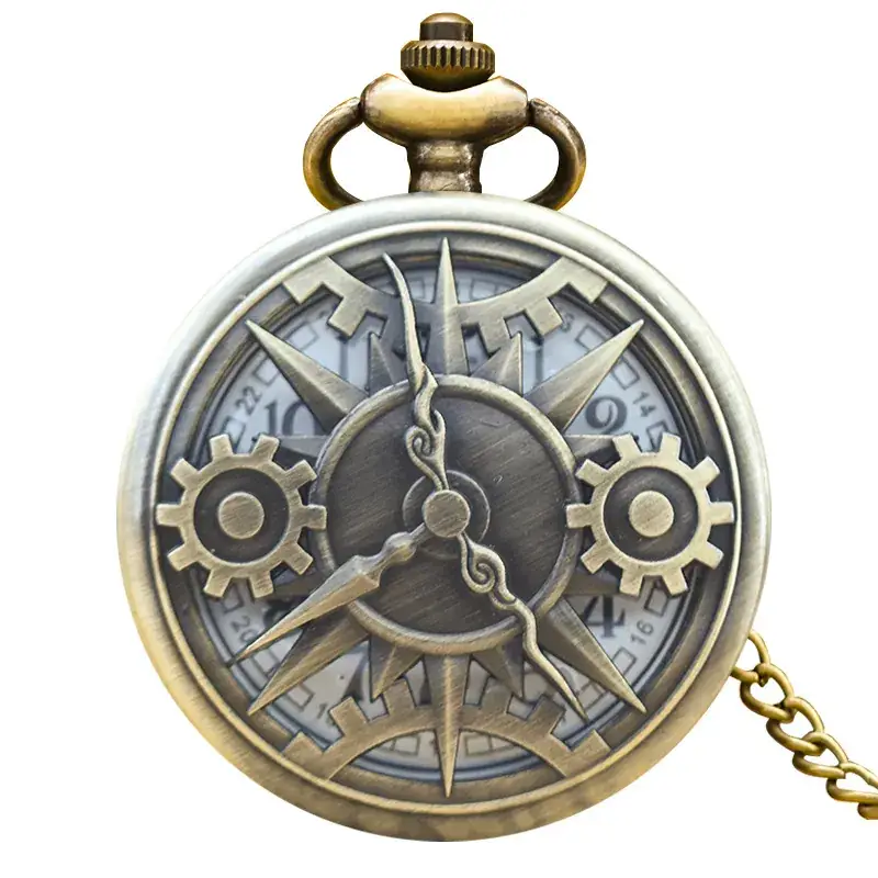 Retro Bronze Gear Pocket Watch Decorative Item