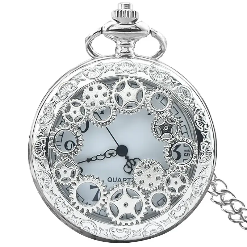Retro Bronze Gear Pocket Watch Decorative Item