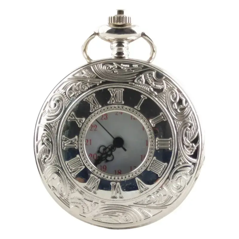 Bronze Roman Clock Pocket Watch with Flip Cover