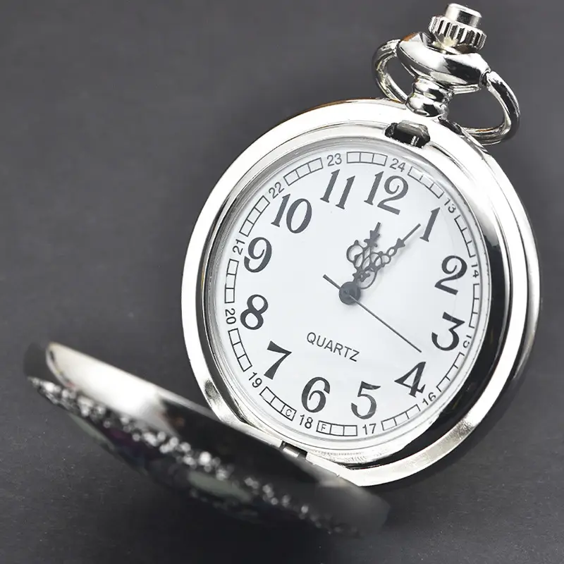 Bronze Roman Clock Pocket Watch with Flip Cover — feature 16
