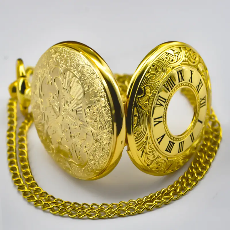 Bronze Roman Clock Pocket Watch with Flip Cover — feature 18