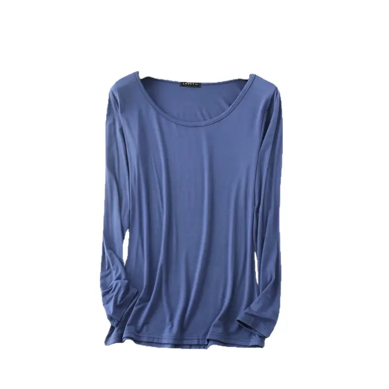 Long Sleeve T-Shirt Women's Grey Modal Slim Fit