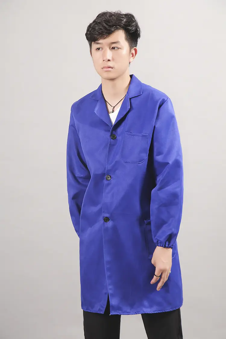 Blue Full Lock Edge Robe Men Women Machine Repair Suit