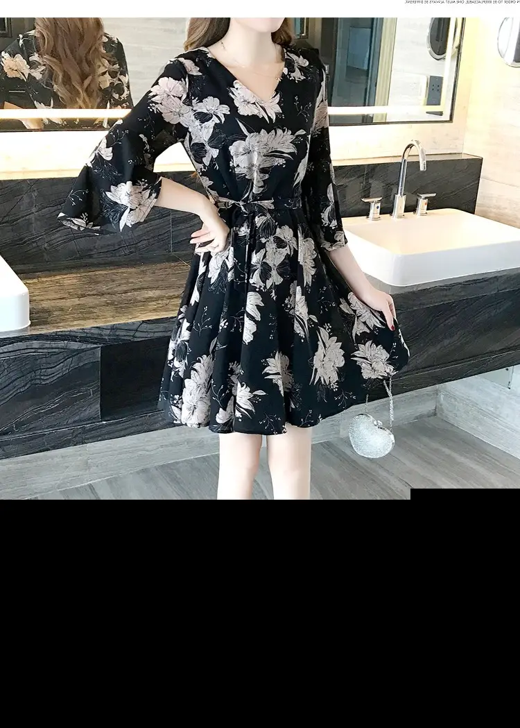 Women Floral Dress Black Summer 2019 — feature 13