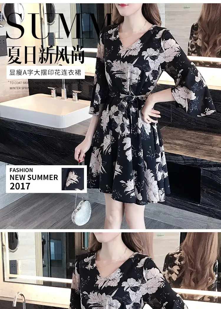 Women Floral Dress Black Summer 2019 — feature 2