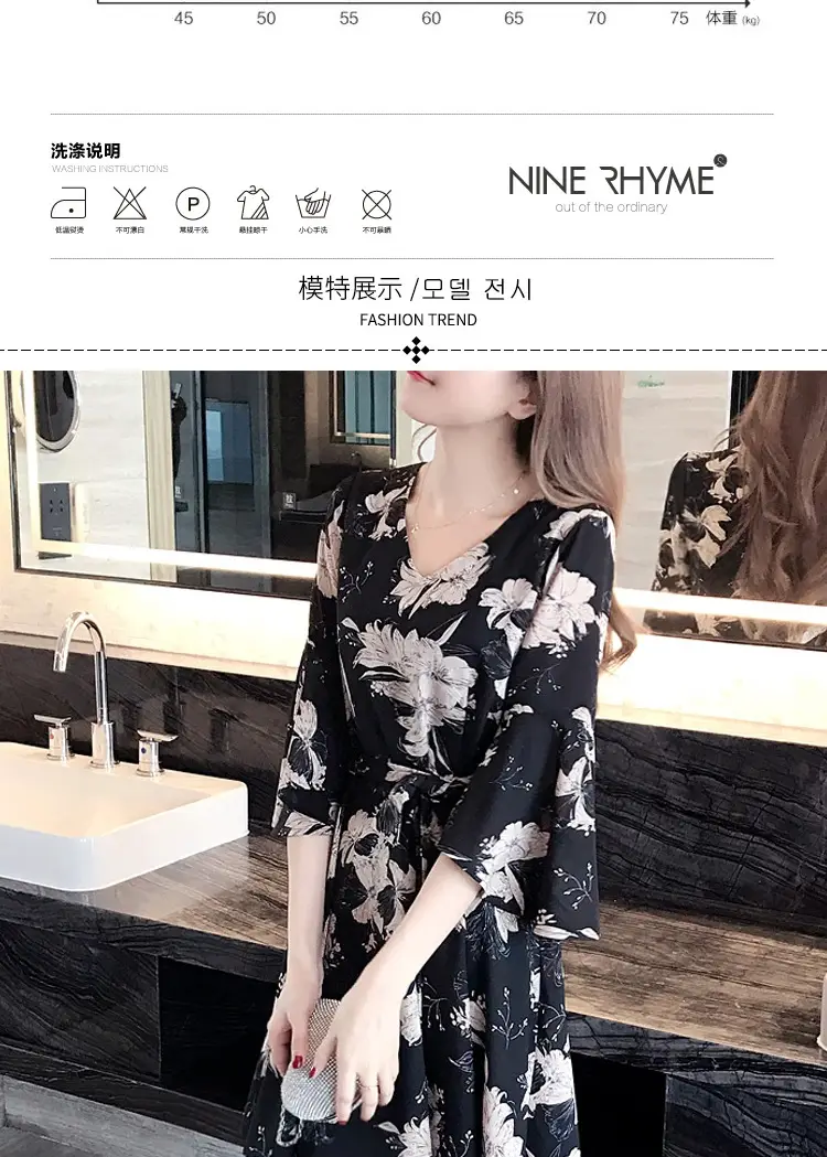 Women Floral Dress Black Summer 2019 — feature 8