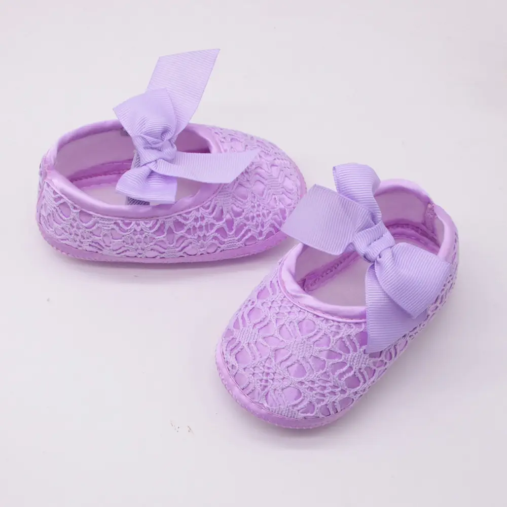 Purple Lace Baby Shoes for Girls 3-6 Years