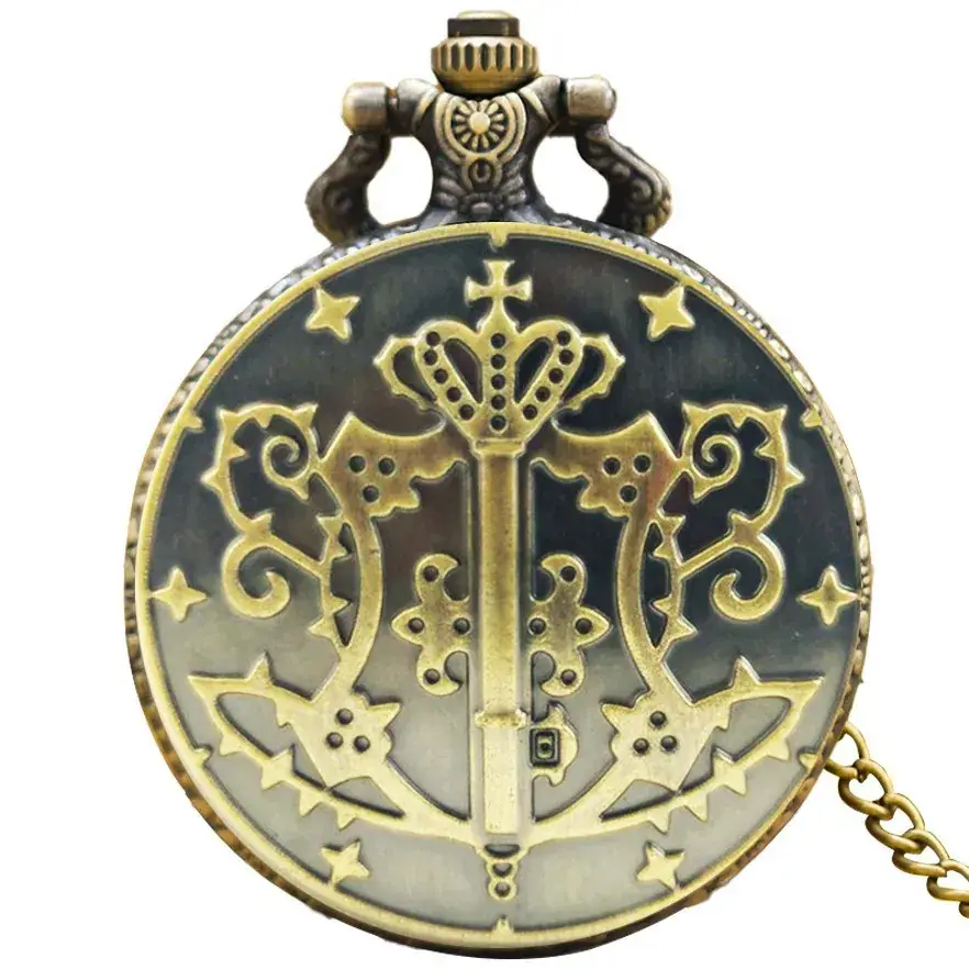Vintage Bronze Harry Potter Pocket Watch with Chain - Image 8