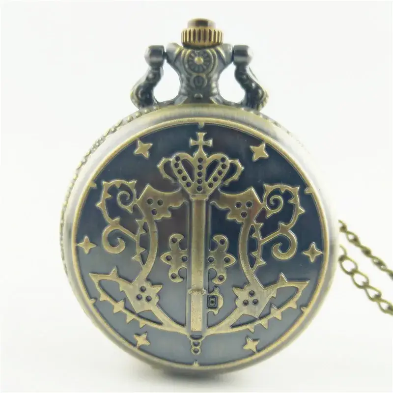 Vintage Bronze Harry Potter Pocket Watch with Chain - Image 2