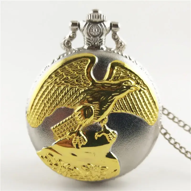 Golden Eagle Design Pocket Watch for Men Women