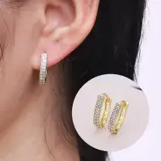 Korean Cat's Eye Flower Earrings Wholesale 5 Petal — feature 17