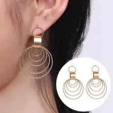 Korean Cat's Eye Flower Earrings Wholesale 5 Petal — feature 7