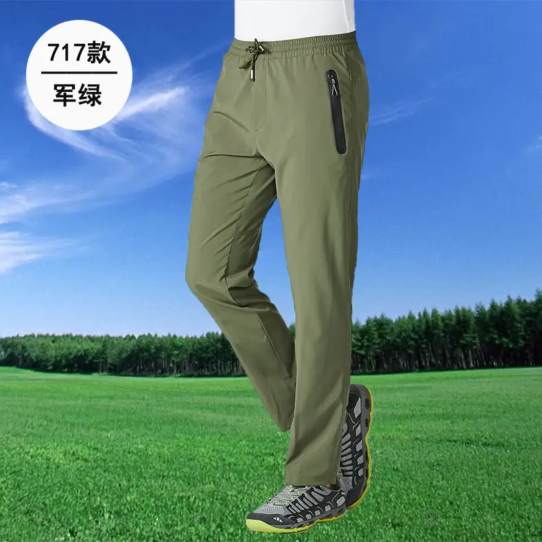 Men Summer Thin Sports Pants Dark Blue Loose Straight - Image 6