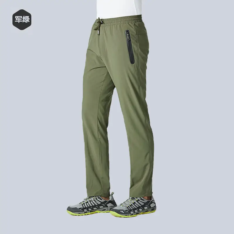 Men Summer Thin Sports Pants Dark Blue Loose Straight - Image 3