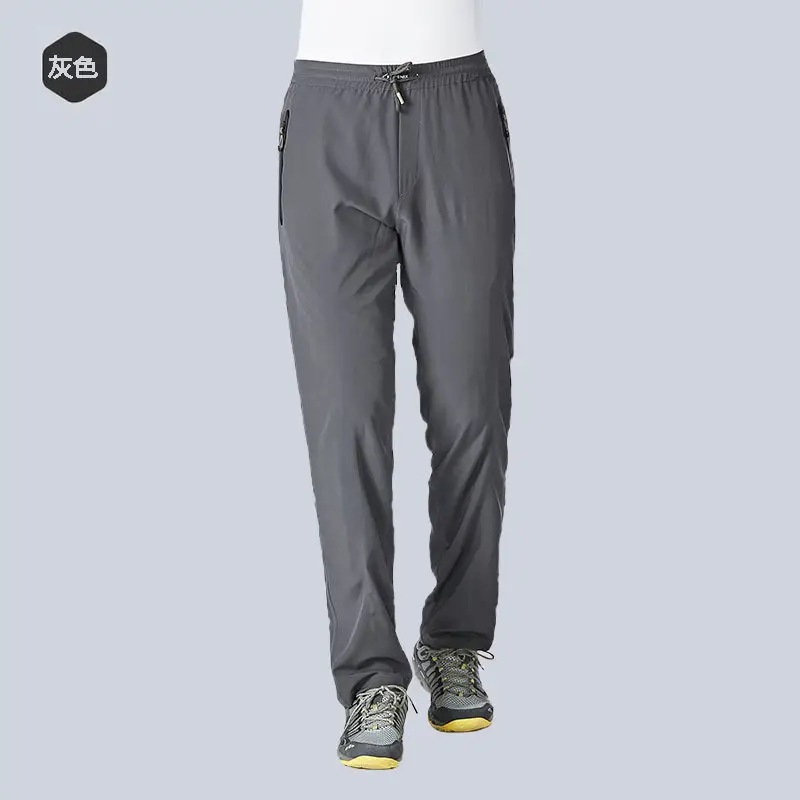 Men Summer Thin Sports Pants Dark Blue Loose Straight - Image 4