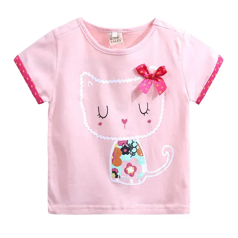 Blue Elephant Print Kids T-Shirt Cotton Round Neck Short Sleeve
