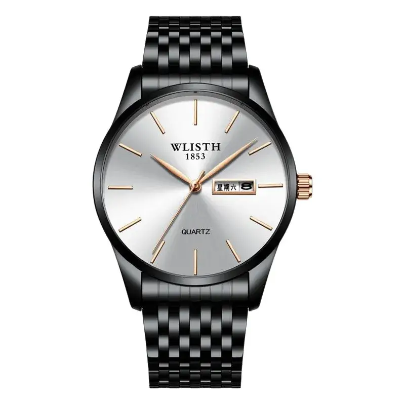 Men's Swiss Quartz Watch Blue Gold Band